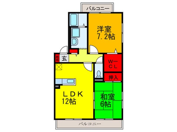 ハーモニーＢ棟の物件間取画像